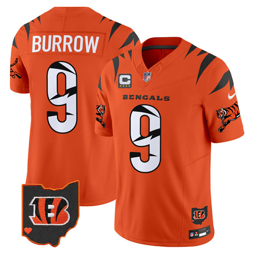 Men's Orange Cincinnati Bengals #9 Joe Burrow F.U.S.E. With 4-Star C Patch Special Vapor Untouchable Limited Stitched Football Jersey